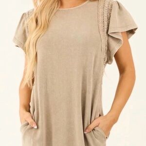 Easel Tan Casual Dress